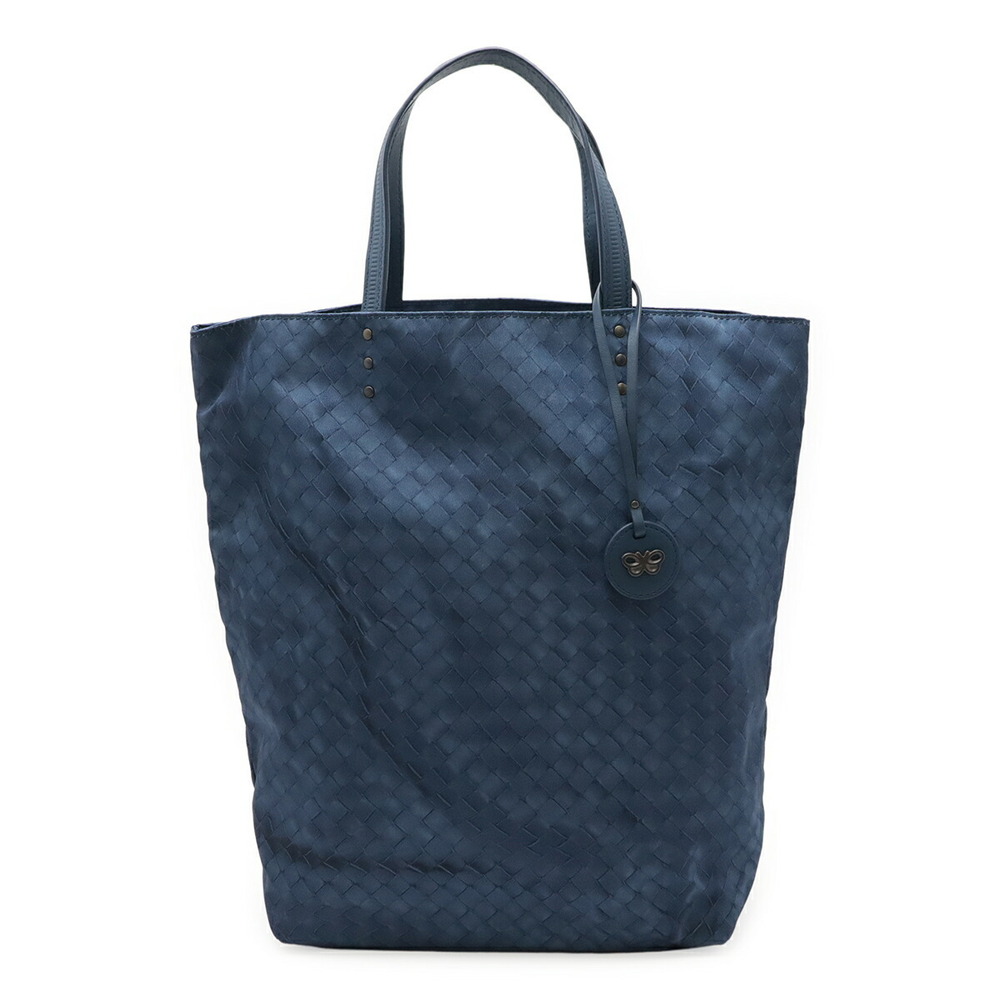 BOTTEGA Veneta Intreccio tote bag blue leather charm